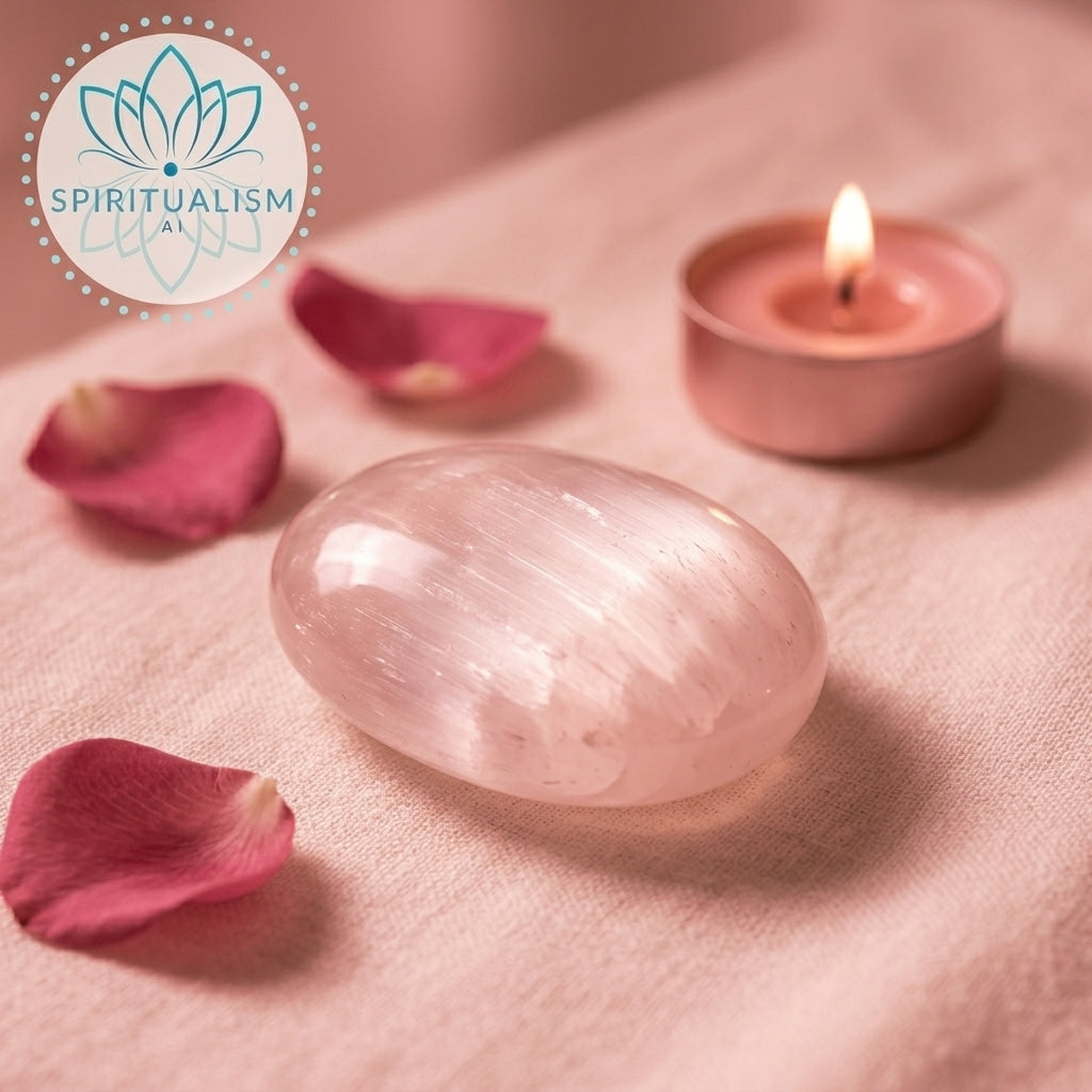 Selenite Palm Stone | Cleansing Crystal | Worry Stone | Stardust Market