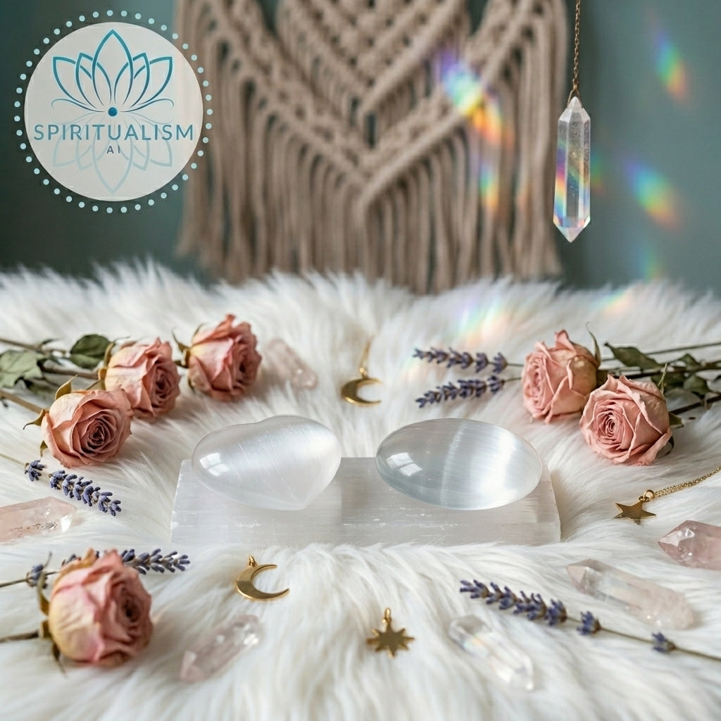 Selenite Gift Set | Palm Stone + Heart + Slab | Crystal Cleansing Bundle | Stardust Market