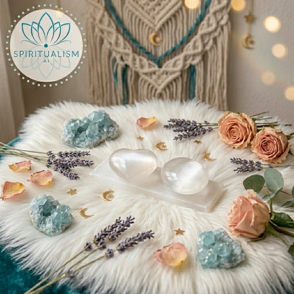 Selenite Gift Set | Palm Stone + Heart + Slab | Crystal Cleansing Bundle | Stardust Market