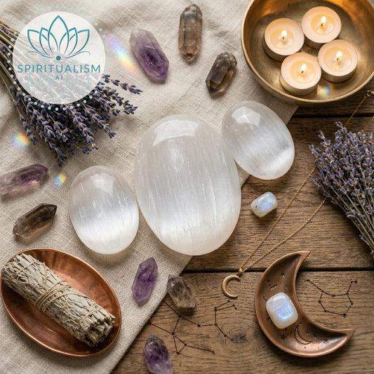 Selenite Palm Stone | Cleansing Crystal | Worry Stone | Stardust Market
