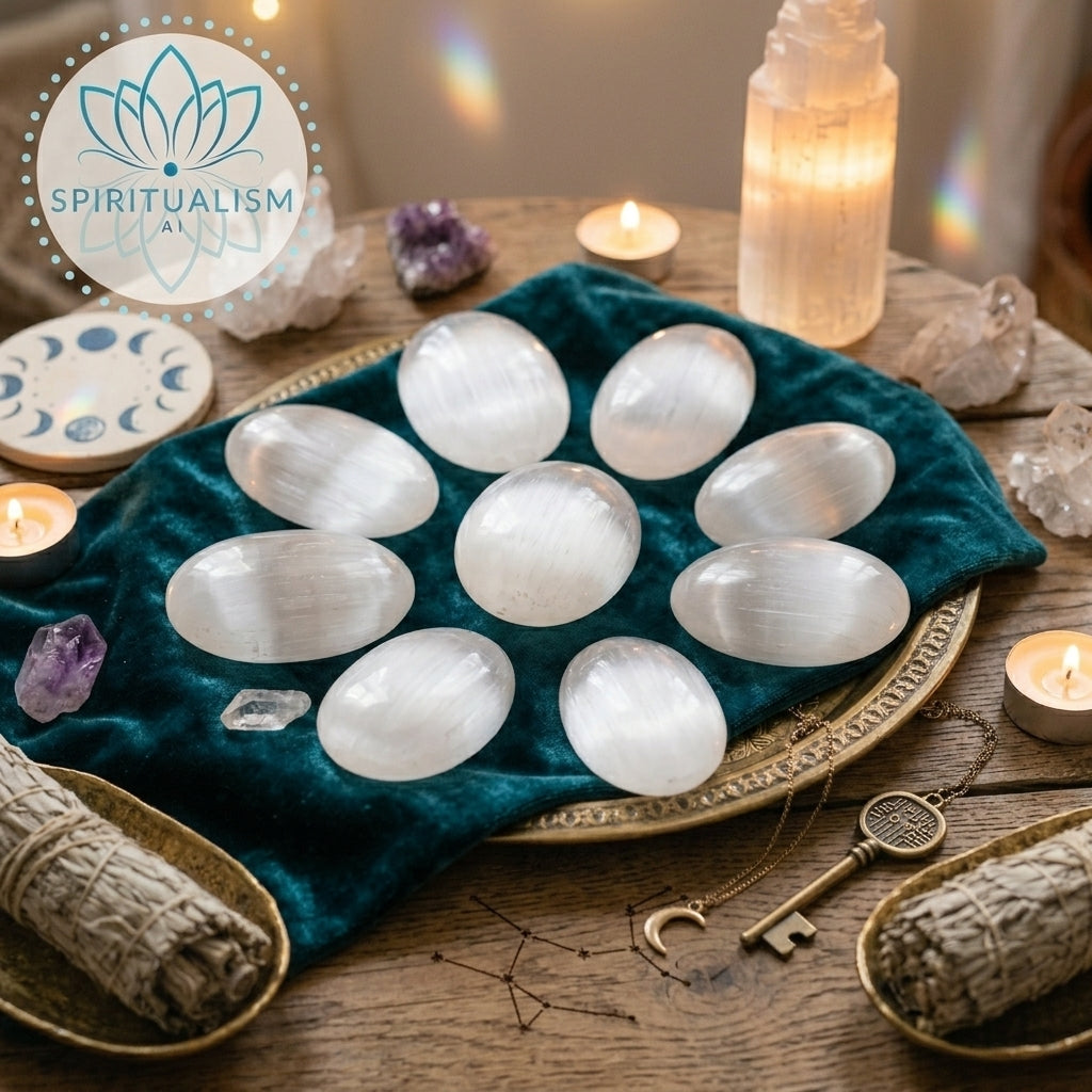 Selenite Palm Stone | Cleansing Crystal | Worry Stone | Stardust Market