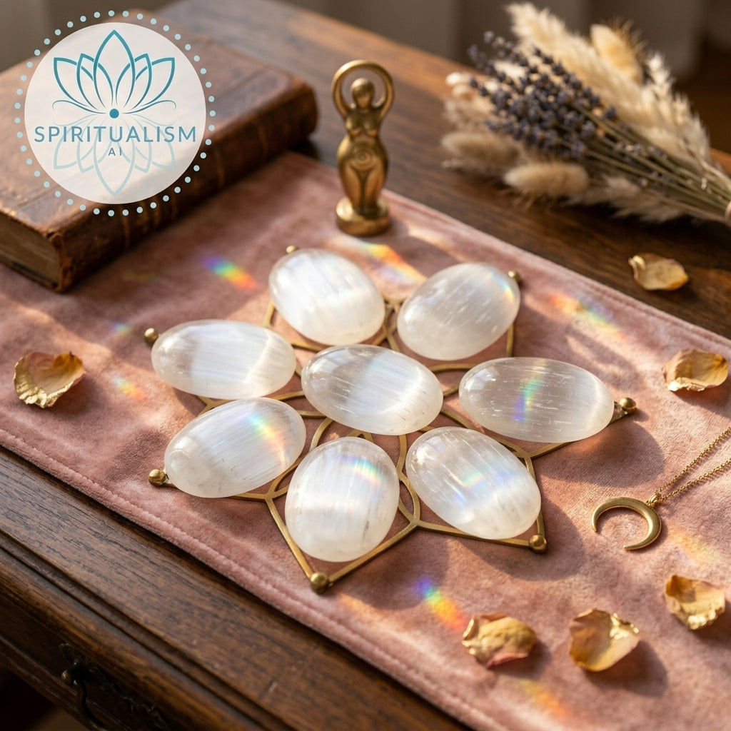 Selenite Palm Stone | Cleansing Crystal | Worry Stone | Stardust Market