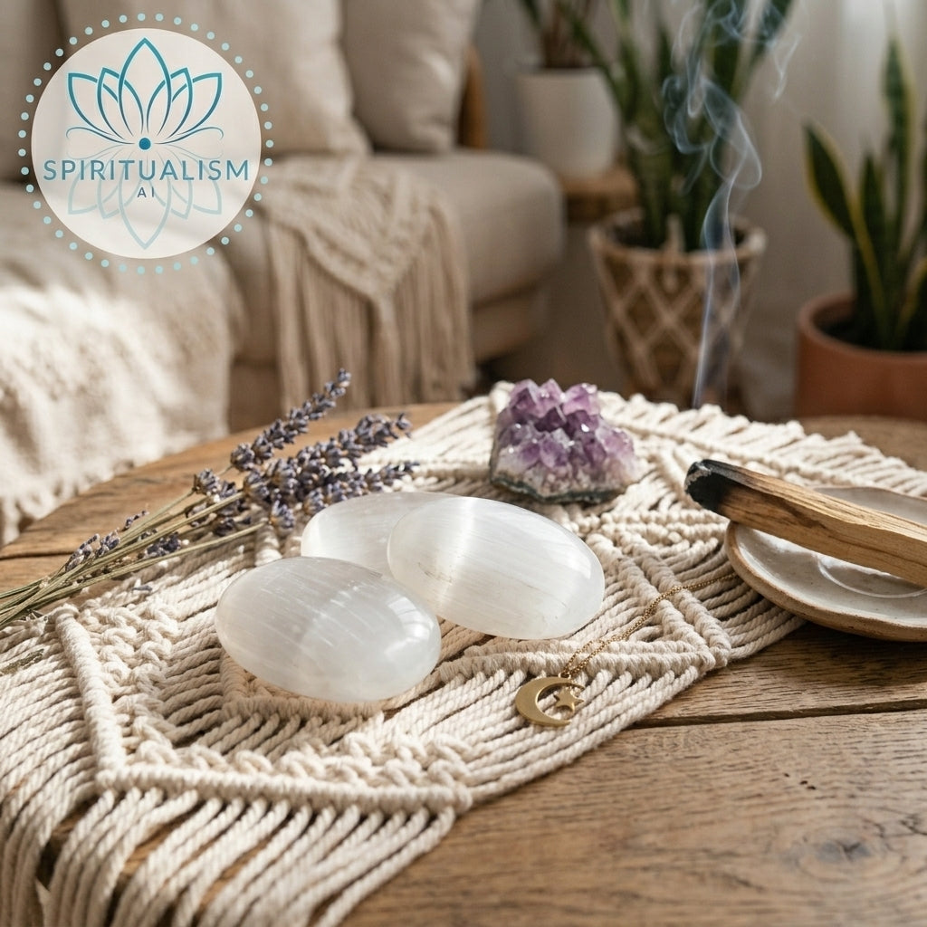 Selenite Palm Stone | Cleansing Crystal | Worry Stone | Stardust Market