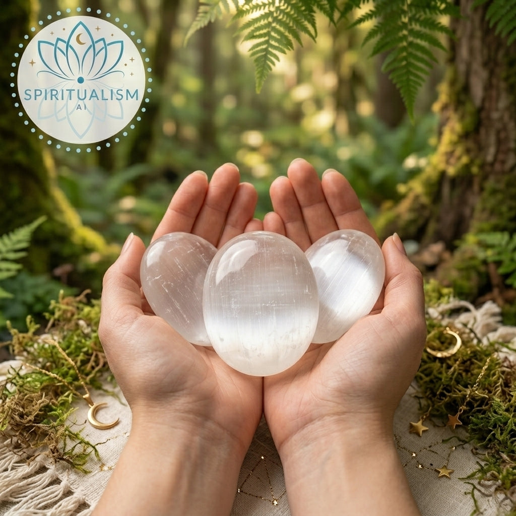 Selenite Palm Stone | Cleansing Crystal | Worry Stone | Stardust Market