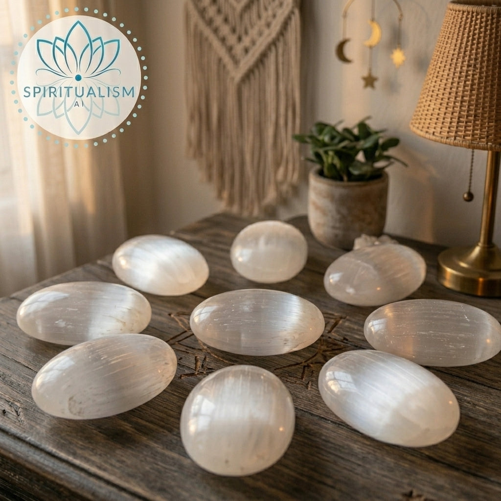 Selenite Palm Stone | Cleansing Crystal | Worry Stone | Stardust Market