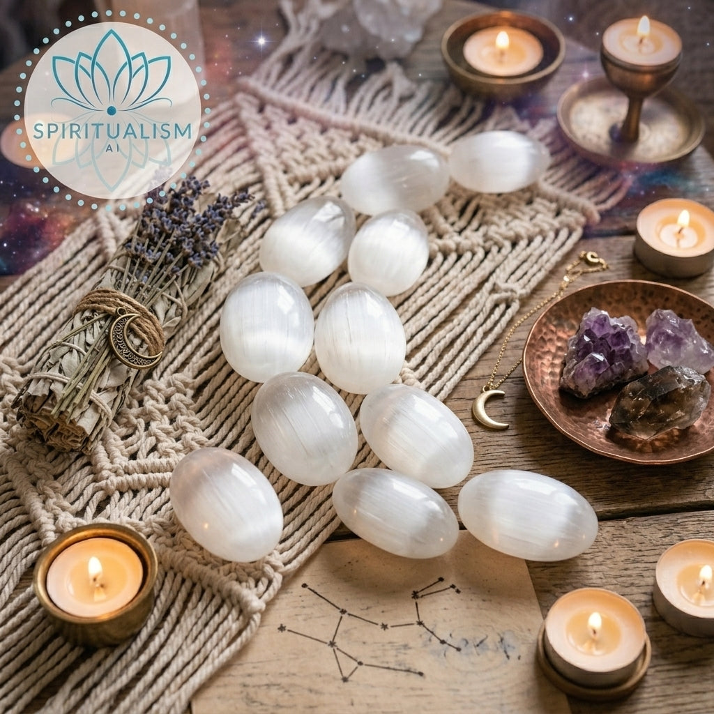 Selenite Palm Stone | Cleansing Crystal | Worry Stone | Stardust Market