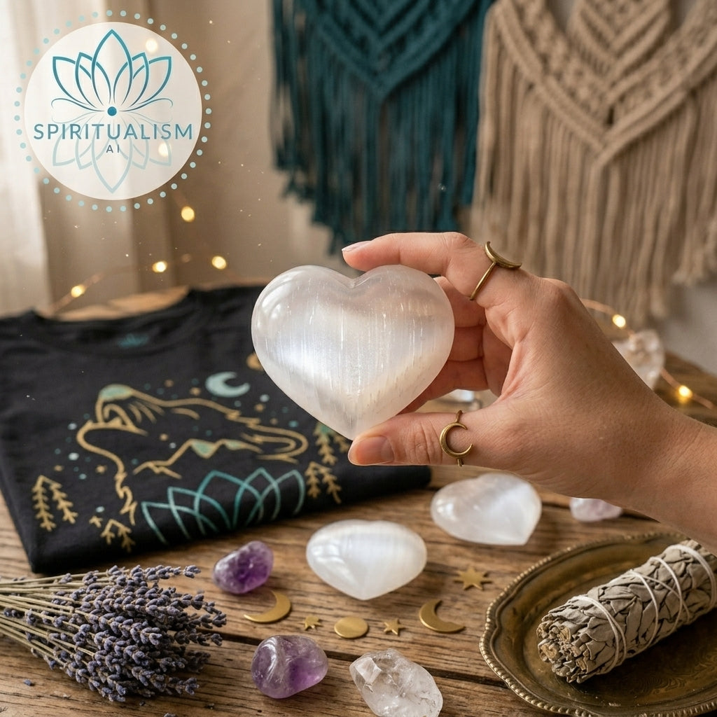 Large Selenite Heart | Cleansing Crystal | Heart Chakra Stone | Stardust Market