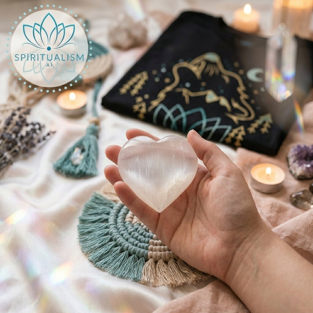 Large Selenite Heart | Cleansing Crystal | Heart Chakra Stone | Stardust Market