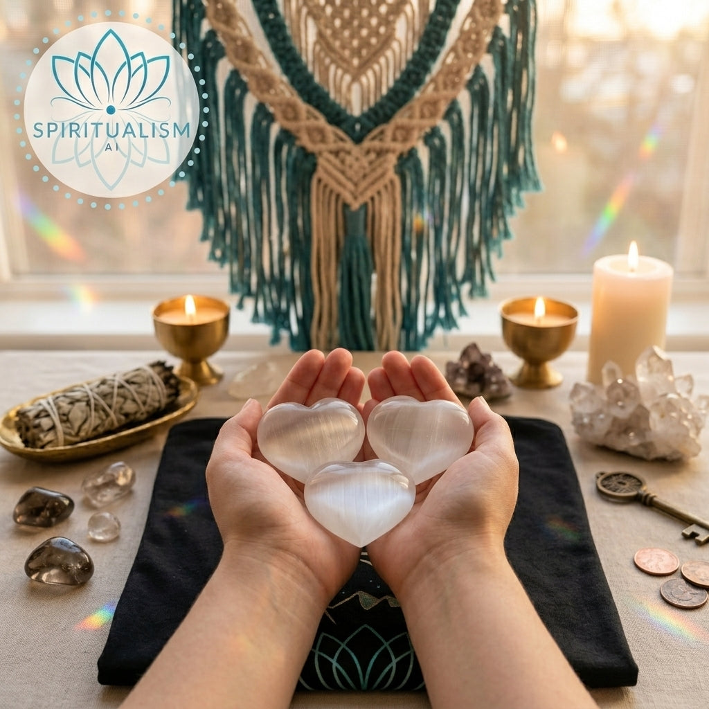 Large Selenite Heart | Cleansing Crystal | Heart Chakra Stone | Stardust Market