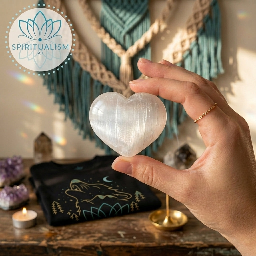 Large Selenite Heart | Cleansing Crystal | Heart Chakra Stone | Stardust Market
