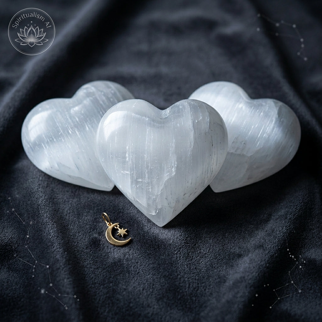 Large Selenite Heart | Cleansing Crystal | Heart Chakra Stone | Stardust Market