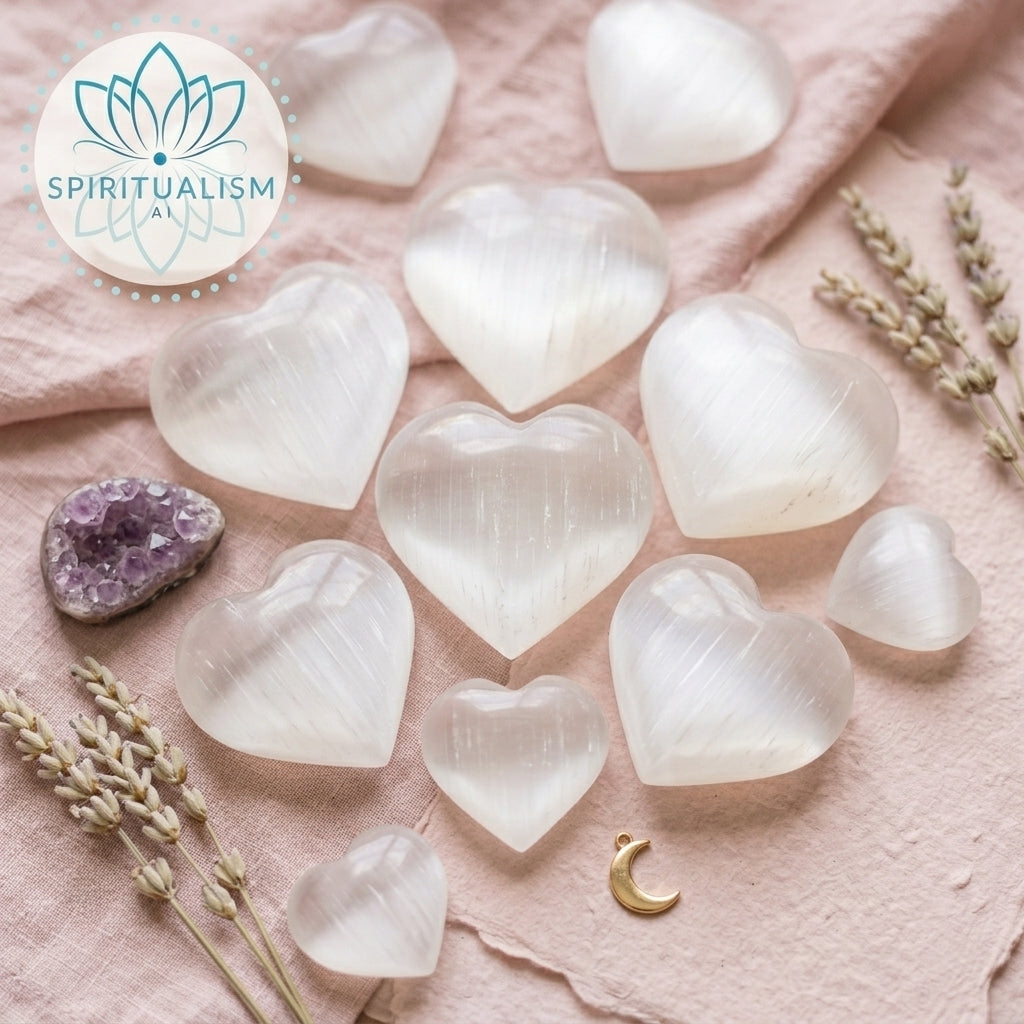Large Selenite Heart | Cleansing Crystal | Heart Chakra Stone | Stardust Market