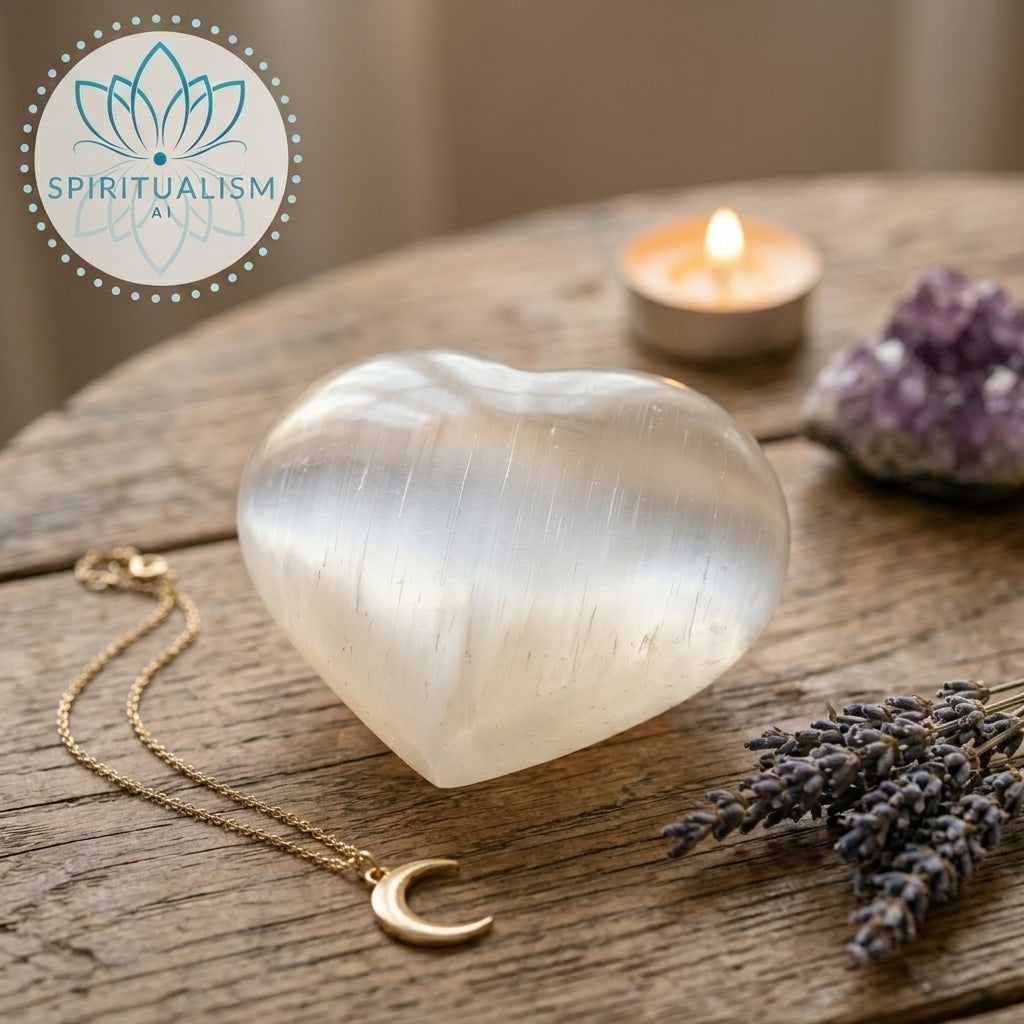 Large Selenite Heart | Cleansing Crystal | Heart Chakra Stone | Stardust Market
