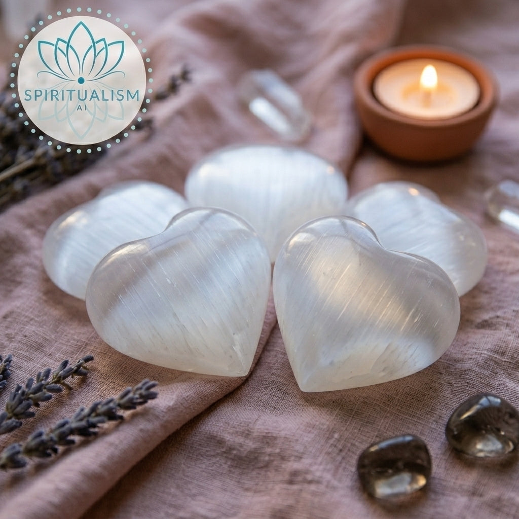 Large Selenite Heart | Cleansing Crystal | Heart Chakra Stone | Stardust Market