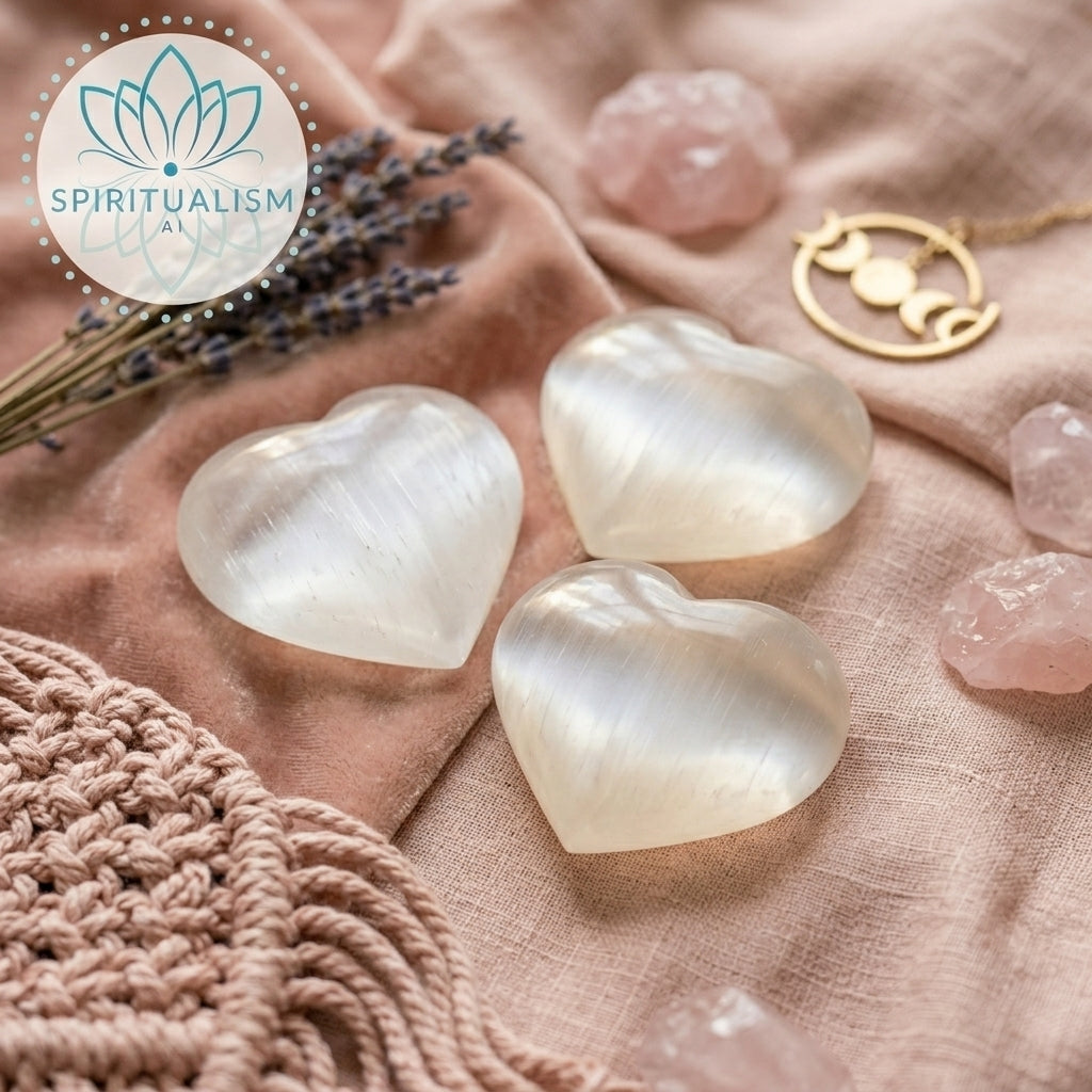 Large Selenite Heart | Cleansing Crystal | Heart Chakra Stone | Stardust Market