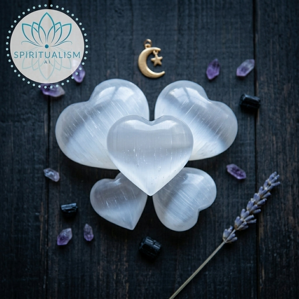 Large Selenite Heart | Cleansing Crystal | Heart Chakra Stone | Stardust Market