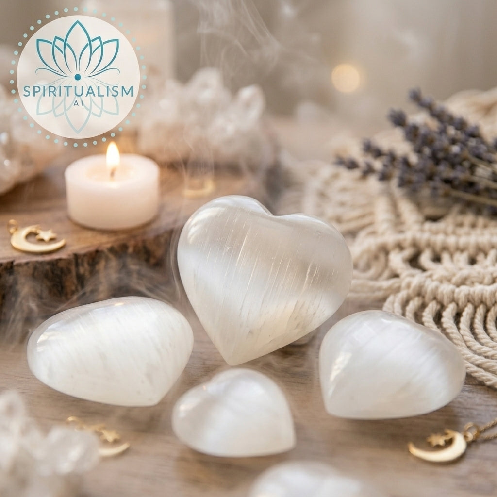 Large Selenite Heart | Cleansing Crystal | Heart Chakra Stone | Stardust Market
