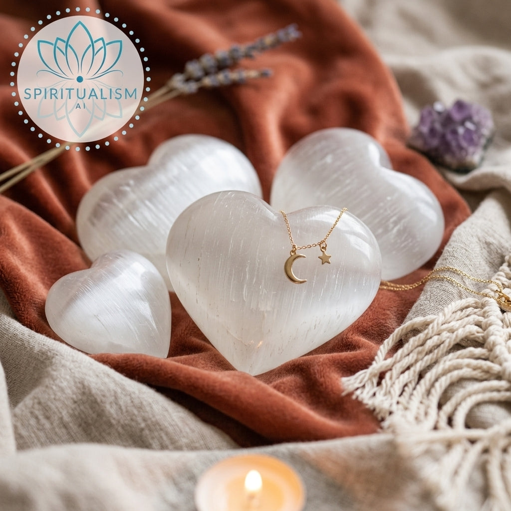 Large Selenite Heart | Cleansing Crystal | Heart Chakra Stone | Stardust Market