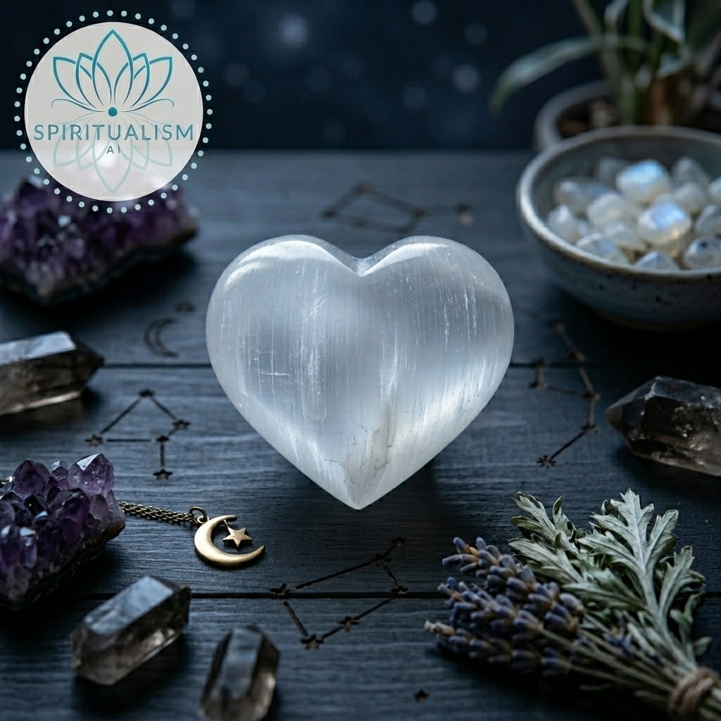 Large Selenite Heart | Cleansing Crystal | Heart Chakra Stone | Stardust Market