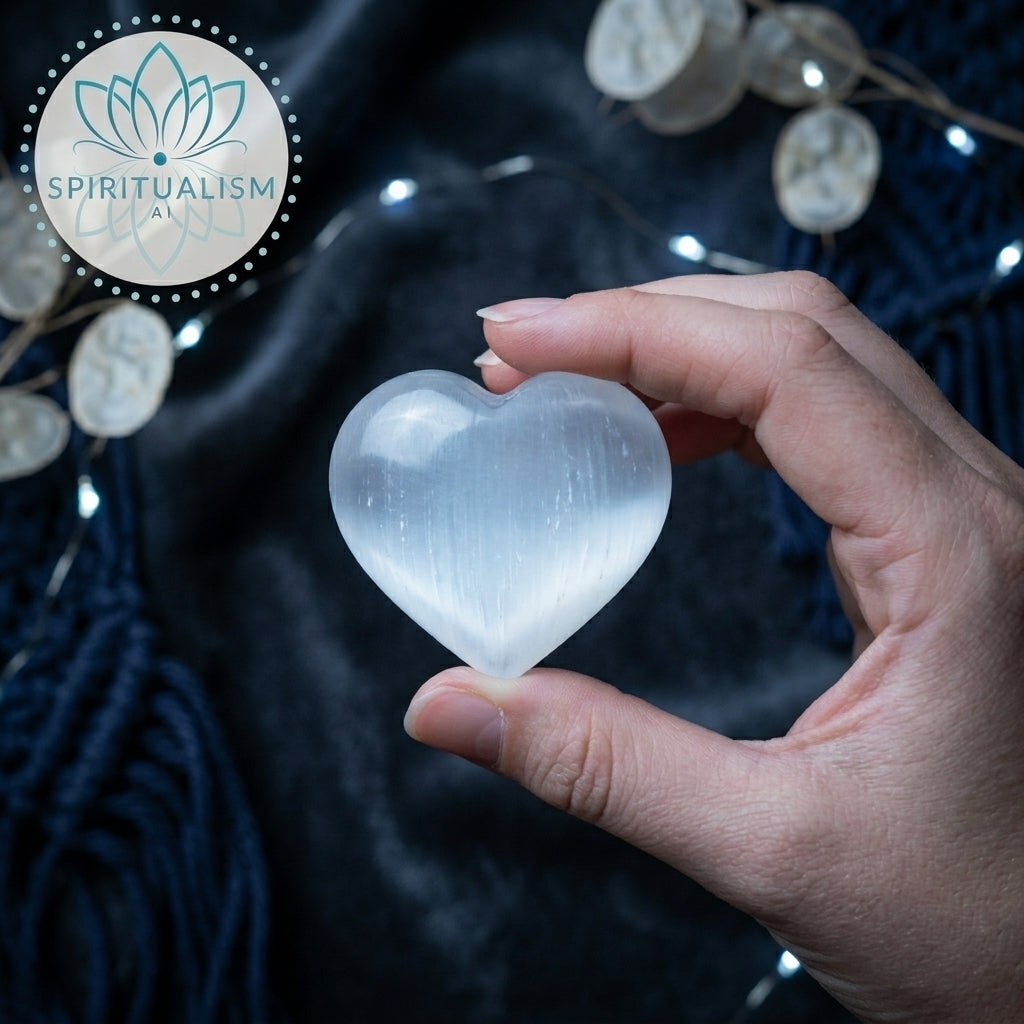Large Selenite Heart | Cleansing Crystal | Heart Chakra Stone | Stardust Market