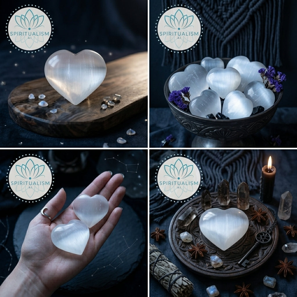 Large Selenite Heart | Cleansing Crystal | Heart Chakra Stone | Stardust Market