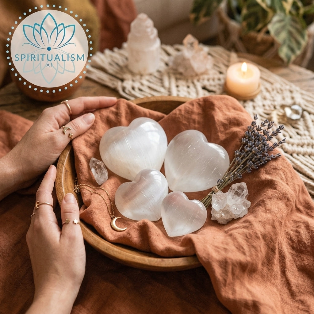 Large Selenite Heart | Cleansing Crystal | Heart Chakra Stone | Stardust Market