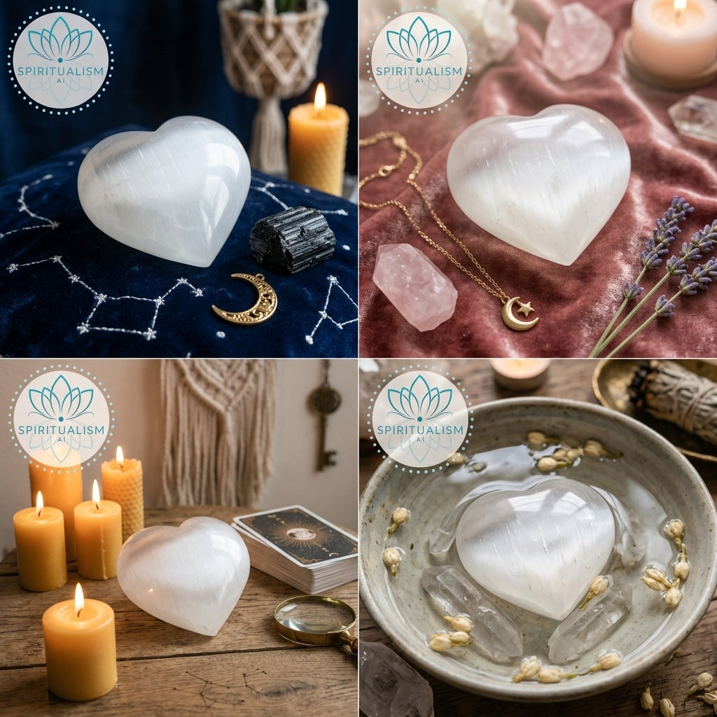 Large Selenite Heart | Cleansing Crystal | Heart Chakra Stone | Stardust Market