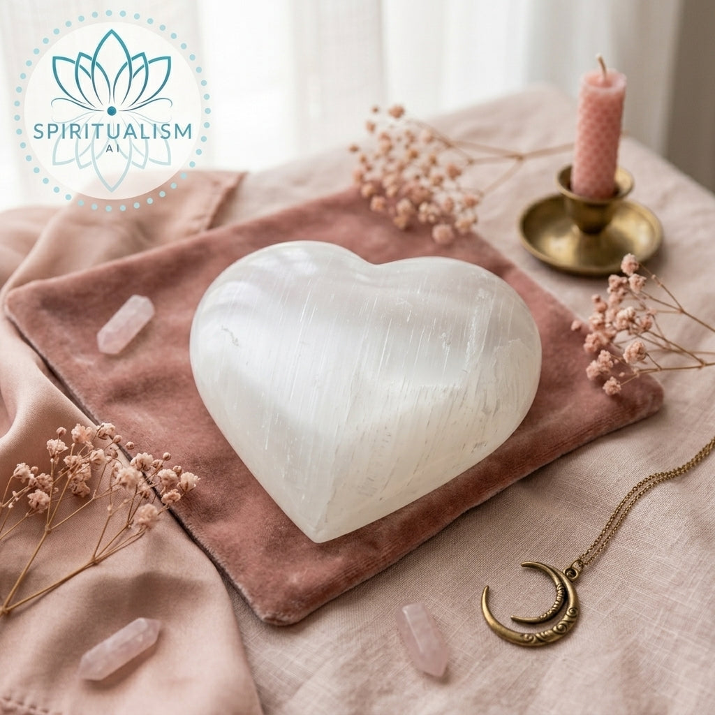 Large Selenite Heart | Cleansing Crystal | Heart Chakra Stone | Stardust Market
