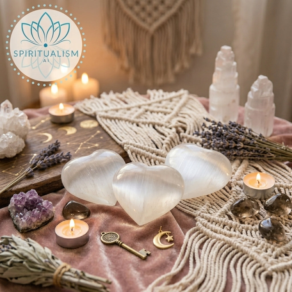 Large Selenite Heart | Cleansing Crystal | Heart Chakra Stone | Stardust Market