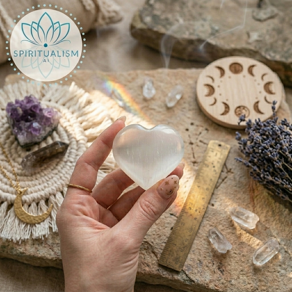 Large Selenite Heart | Cleansing Crystal | Heart Chakra Stone | Stardust Market