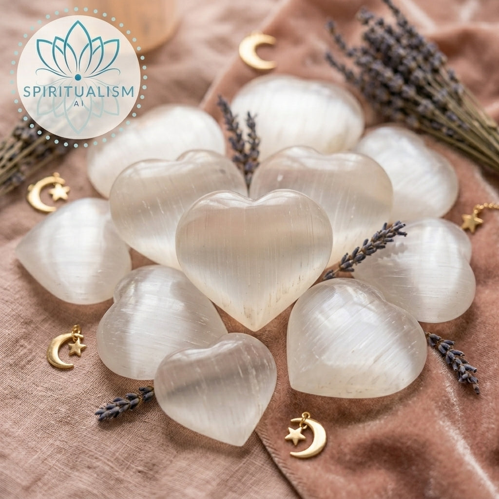 Large Selenite Heart | Cleansing Crystal | Heart Chakra Stone | Stardust Market