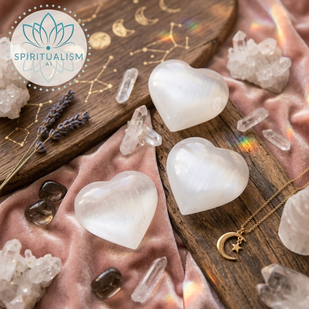 Large Selenite Heart | Cleansing Crystal | Heart Chakra Stone | Stardust Market