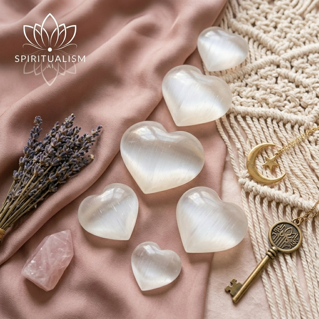 Large Selenite Heart | Cleansing Crystal | Heart Chakra Stone | Stardust Market