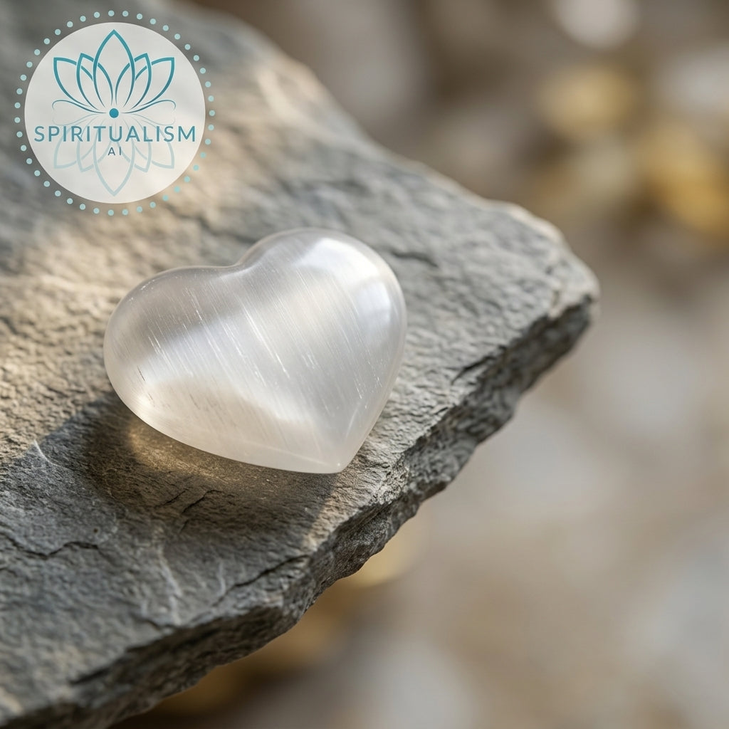 Large Selenite Heart | Cleansing Crystal | Heart Chakra Stone | Stardust Market