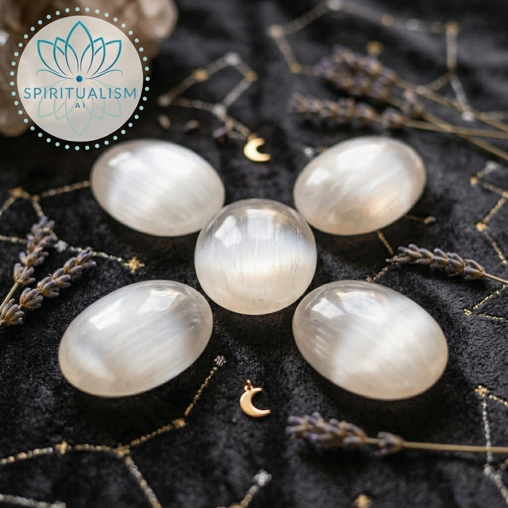 Selenite Palm Stone | Cleansing Crystal | Worry Stone | Stardust Market