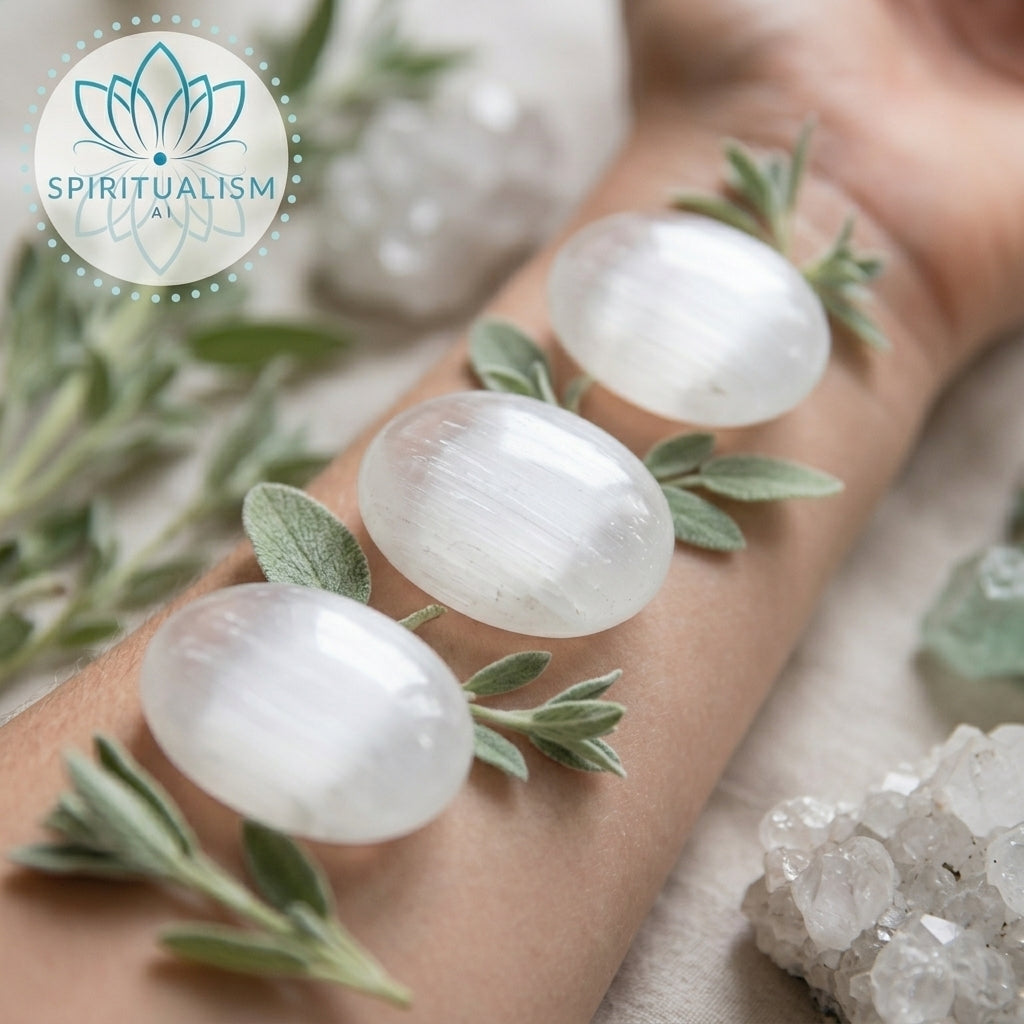 Selenite Palm Stone | Cleansing Crystal | Worry Stone | Stardust Market