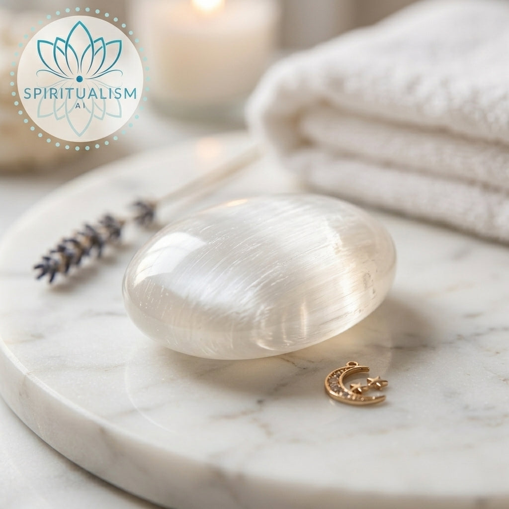 Selenite Palm Stone | Cleansing Crystal | Worry Stone | Stardust Market