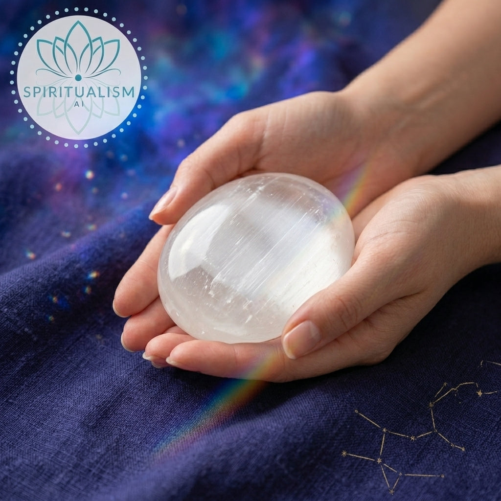 Selenite Palm Stone | Cleansing Crystal | Worry Stone | Stardust Market