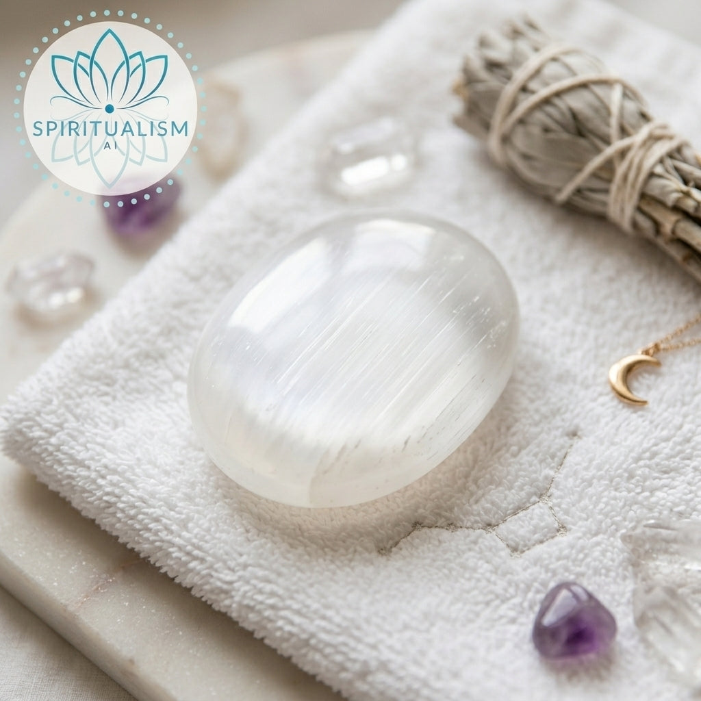 Selenite Palm Stone | Cleansing Crystal | Worry Stone | Stardust Market