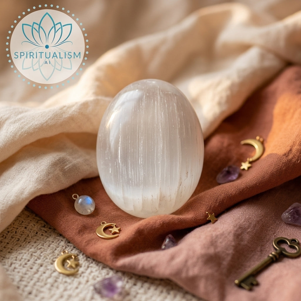 Selenite Palm Stone | Cleansing Crystal | Worry Stone | Stardust Market