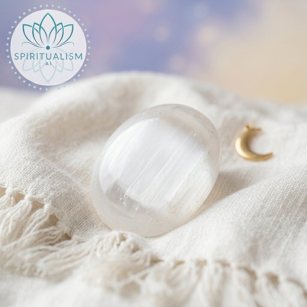 Selenite Palm Stone | Cleansing Crystal | Worry Stone | Stardust Market