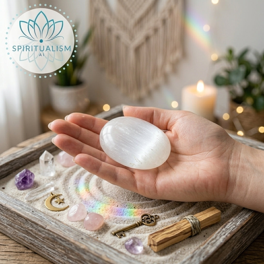 Selenite Palm Stone | Cleansing Crystal | Worry Stone | Stardust Market