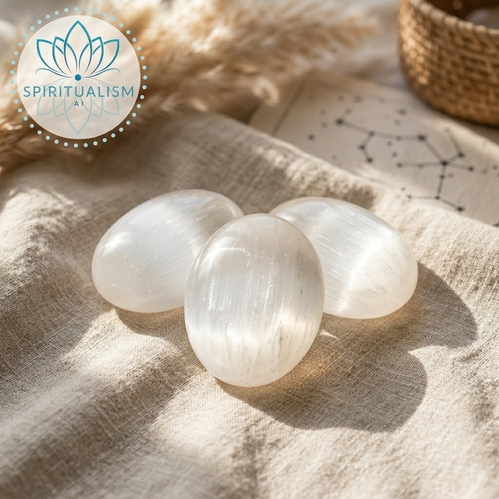 Selenite Palm Stone | Cleansing Crystal | Worry Stone | Stardust Market
