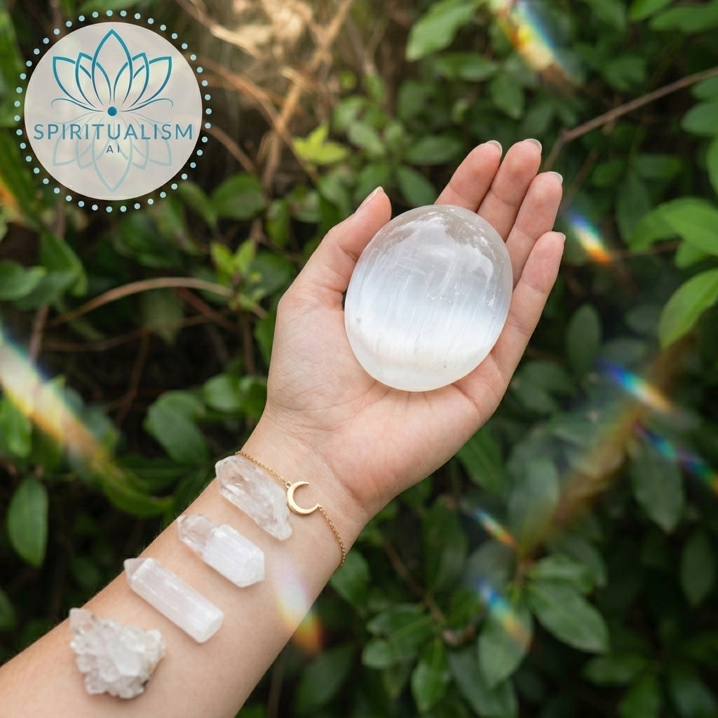 Selenite Palm Stone | Cleansing Crystal | Worry Stone | Stardust Market