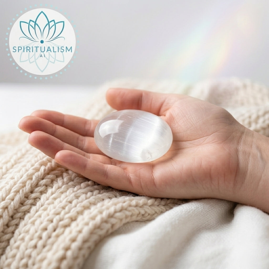 Selenite Palm Stone | Cleansing Crystal | Worry Stone | Stardust Market