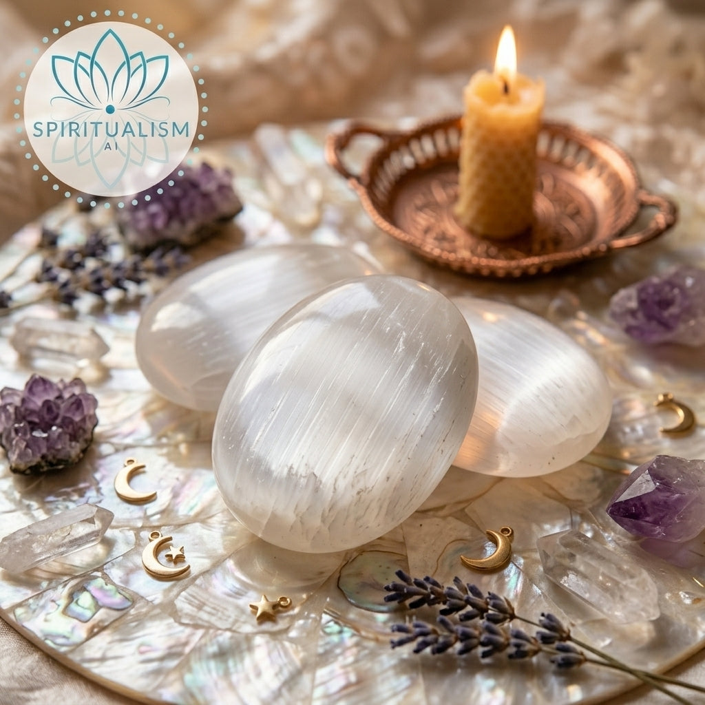 Selenite Palm Stone | Cleansing Crystal | Worry Stone | Stardust Market