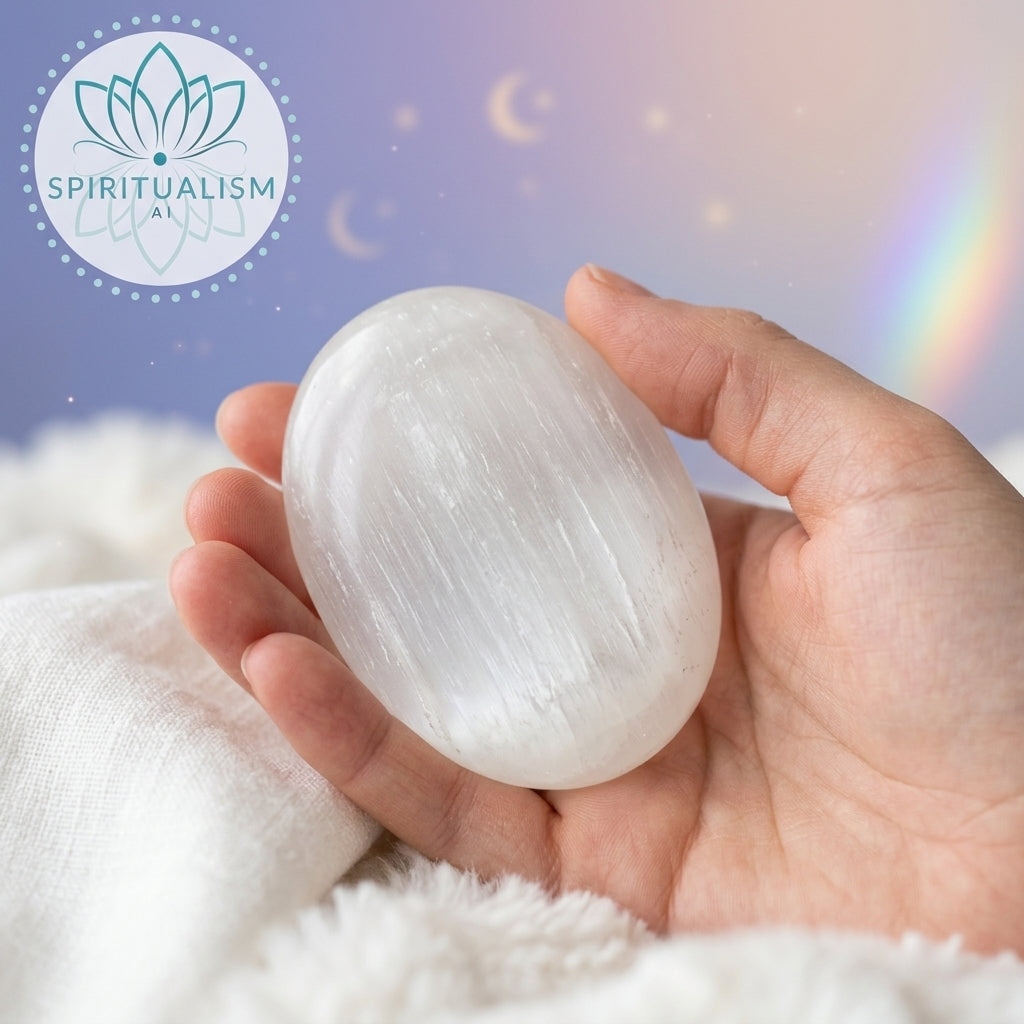 Selenite Palm Stone | Cleansing Crystal | Worry Stone | Stardust Market