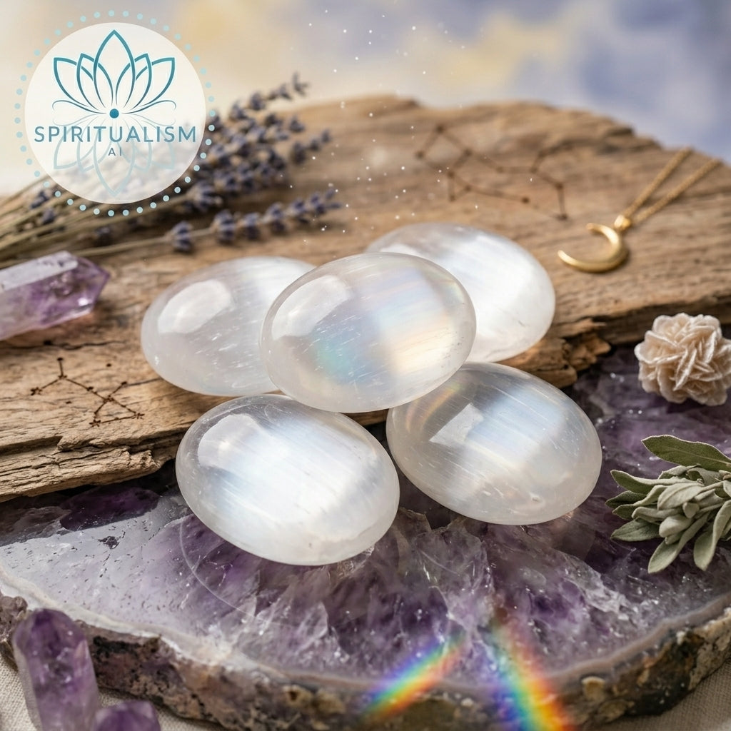 Selenite Palm Stone | Cleansing Crystal | Worry Stone | Stardust Market