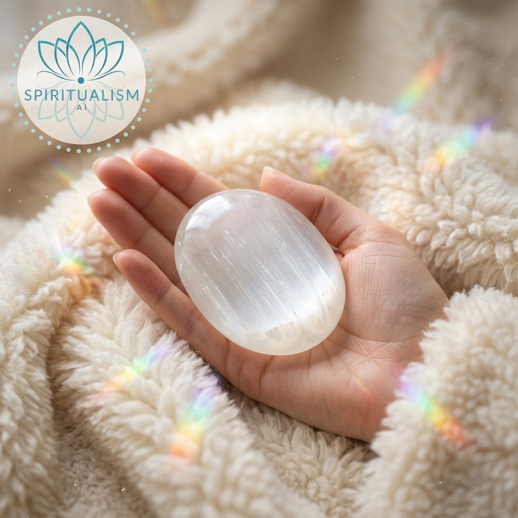 Selenite Palm Stone | Cleansing Crystal | Worry Stone | Stardust Market
