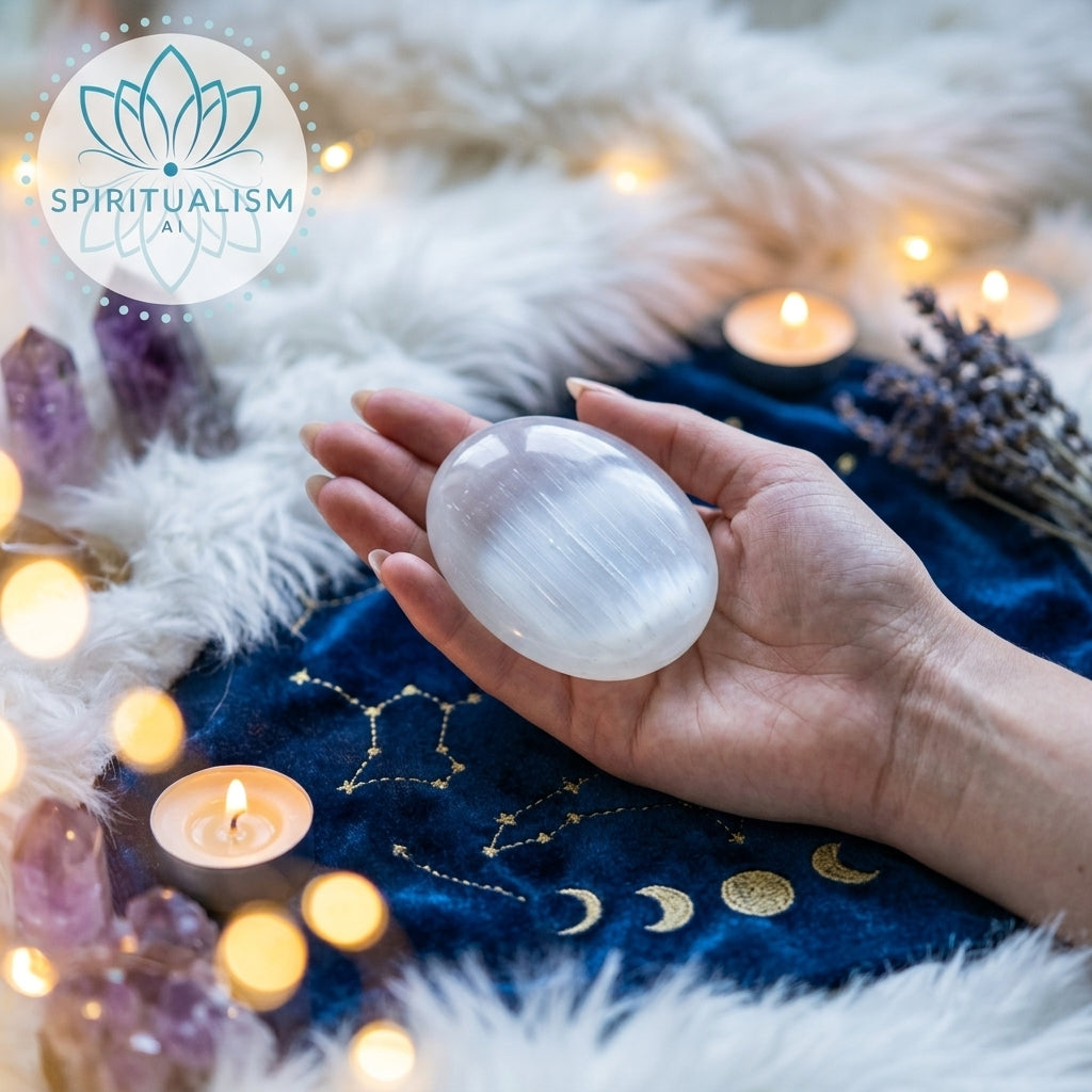 Selenite Palm Stone | Cleansing Crystal | Worry Stone | Stardust Market